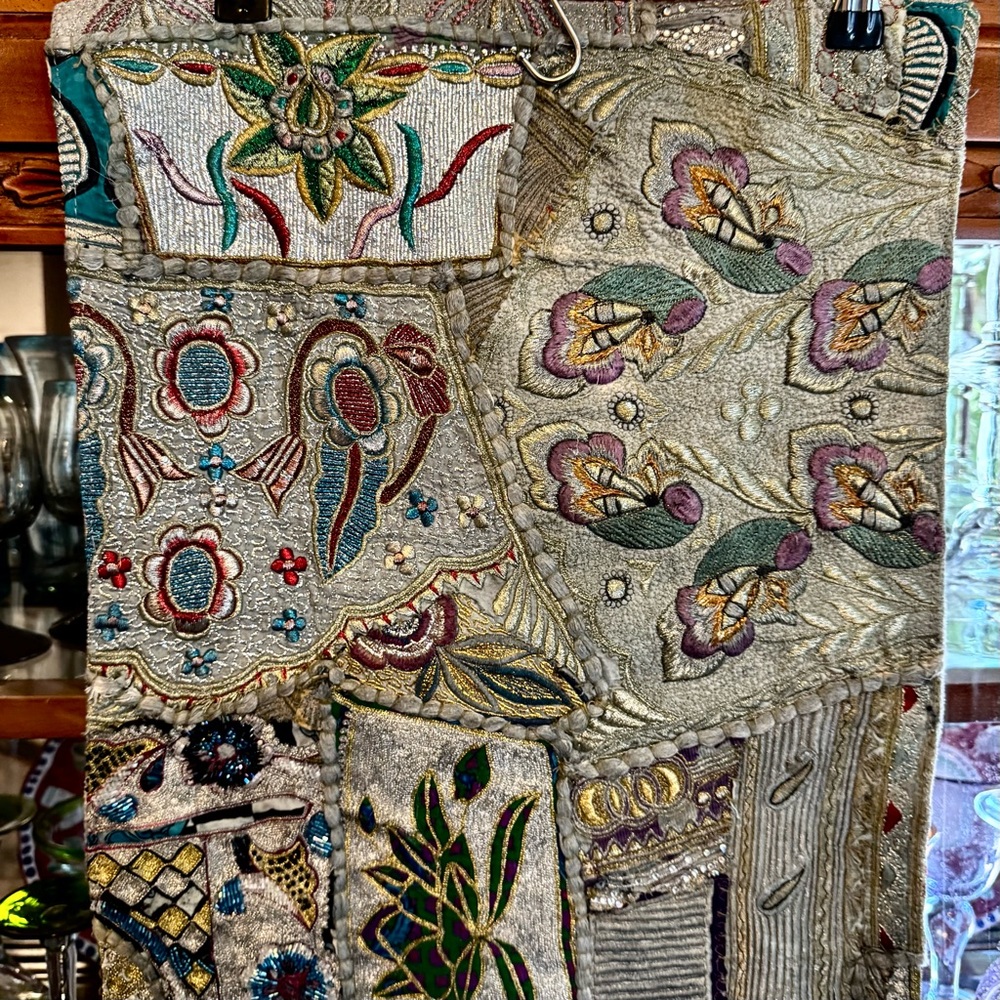 Vintage Patchwork India handmade beaded table runner - Picture 3 of 8